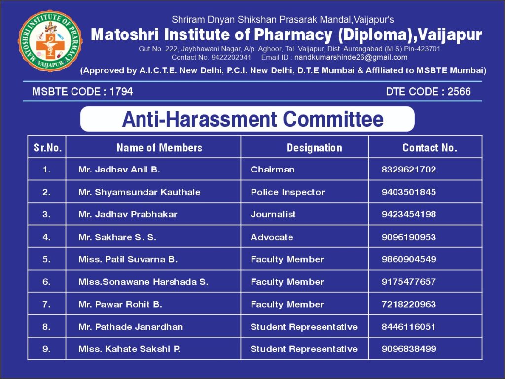 Anti-Harassment Cell circular